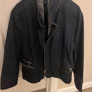 White House Black Market Dark Blue Jean Jacket